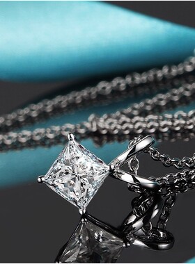 PT950铂金莫桑四爪结婚钻石项链