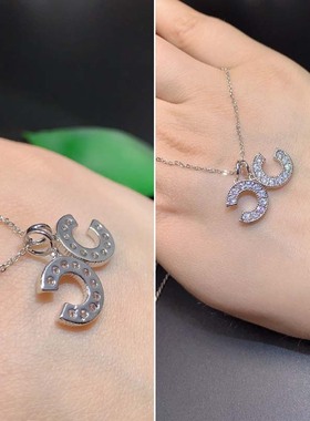 白金项链韩版s925银双c学生大方