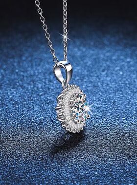 超闪摩天轮项链莫桑石白金简约