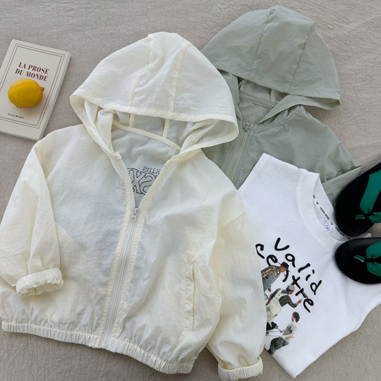 Boys summer sun protection jacket thin 2025 new style children's summer thin top skin sun protection jacket