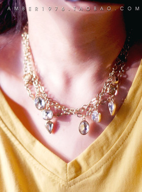 No.187 冰晶Ⅸ DYRBERG/KERN高端套装 重工复古水晶镶嵌镀金多坠