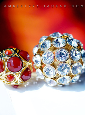 极光镀金水晶钻宝石镶嵌挂坠戒指