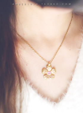 No.259 pilgrim 甜美气质合金镀金水晶宝石镶嵌项链