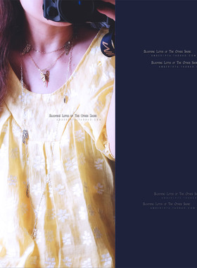 No.109「焰翅蝶 Ⅳ」Pilgrim 古董滴釉工艺 合金镀纯银超长项链