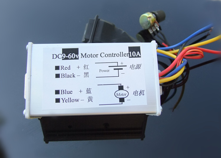 10A 正反转可切换调速器 10-60V无极PWM调速 电机 铝合金机身T4 - 图2