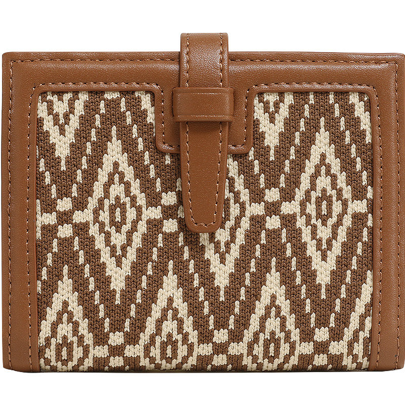 妙迪2022新款费尔岛系列复古零钱包 妙迪箱包钱包