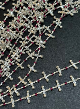 泰国清迈纯手工925素银纯银火柴棍天然红刚玉手链 设计小众