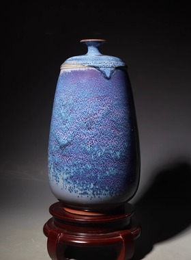 陶瓷花瓶摆件家居装饰品送礼礼品高端钧窑钧瓷煤烧手工非遗传承人