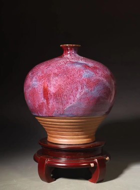 禹州钧窑窑变钧瓷花瓶摆件大师作品收藏艺术品周松建省非遗传承人