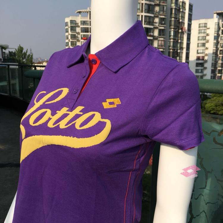 LOTTO 乐途 女子 经典logo系列 裂纹胶印文化短袖POLO - 图1