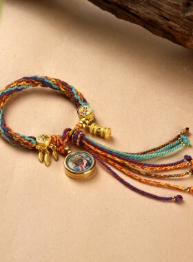 太岁本命年招财手串藏地女财扎基拉姆唐卡暴力来米六字真言手工编