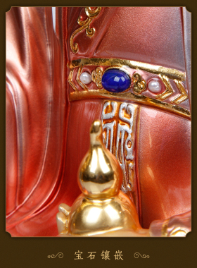 纯铜掐丝镶嵌胡天清胡天刚兄弟神像胡六太爷护法供奉佛像家居摆件