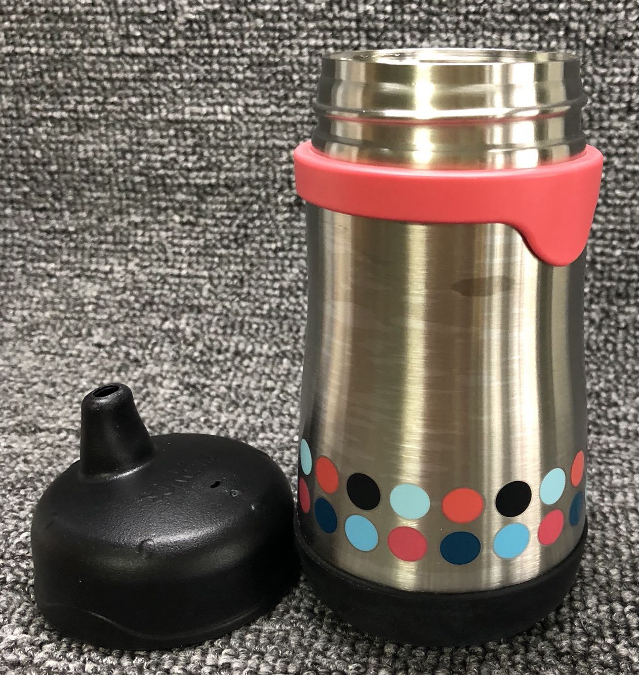 美国thermos 膳魔师foogo儿童不锈钢保鲜硬鸭嘴杯290ml波点款圈圈 - 图1