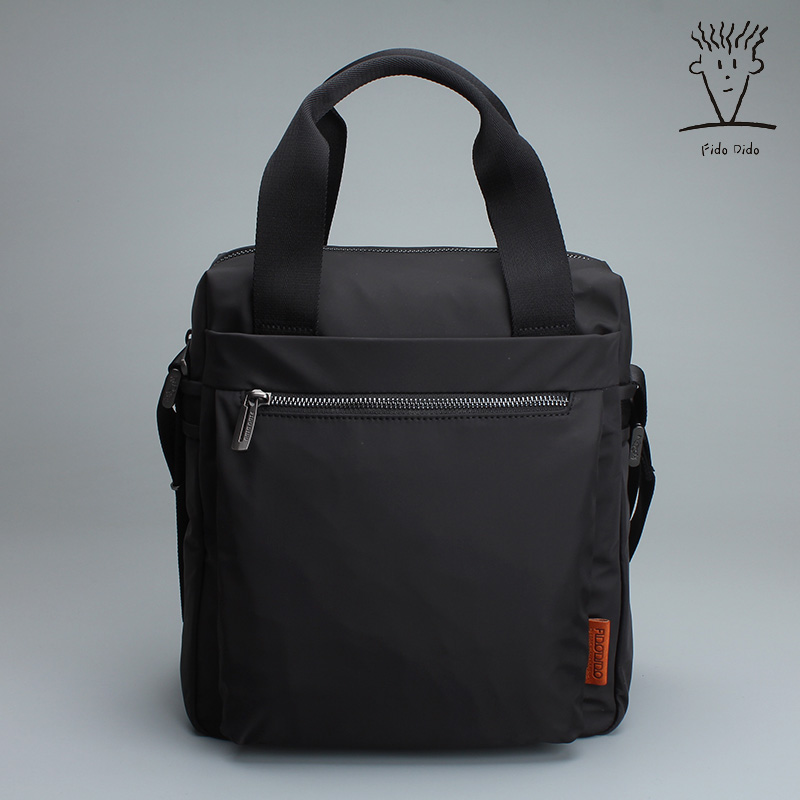 FIDO DIDO 男士手提单肩包公文包牛津布竖款男包简约商务休闲英伦 - 图0