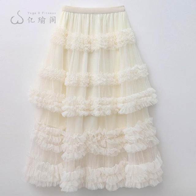 New heavy industry long skirt multi-layered cake skirt
