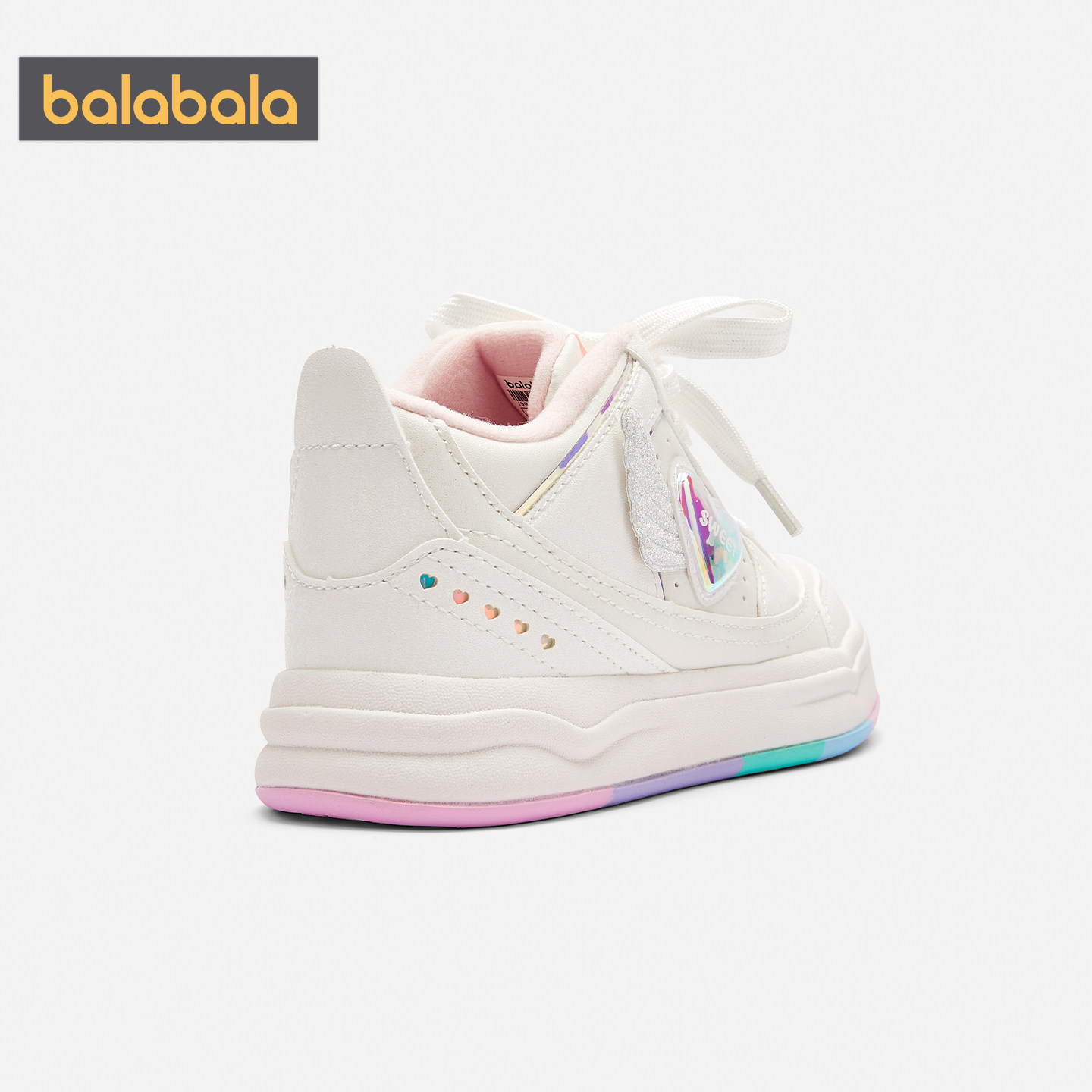 巴拉巴拉女童板鞋宝宝加绒鞋子冬季新款童鞋儿童小白鞋休闲运动鞋,淘宝优惠券,粉丝福利购,淘宝优惠卷