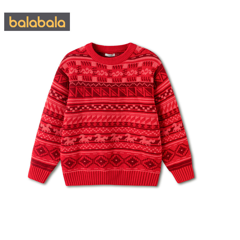 巴拉巴拉儿童毛衣男童女童新年红色针织衫中大童宝宝秋冬新款童装,淘宝优惠券,粉丝福利购,淘宝优惠卷