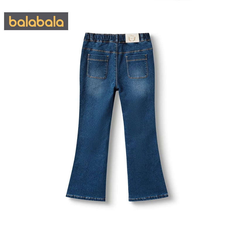 巴拉巴拉女童牛仔裤中大童喇叭裤秋冬款童装儿童加绒裤子宝宝长裤,淘宝优惠券,粉丝福利购,淘宝优惠卷