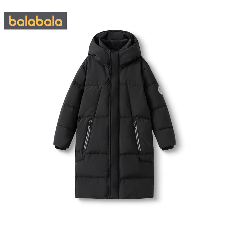 巴拉巴拉儿童羽绒服中大童宝宝冬装新款男童女童长款外套黑色加厚,淘宝优惠券,粉丝福利购,淘宝优惠卷