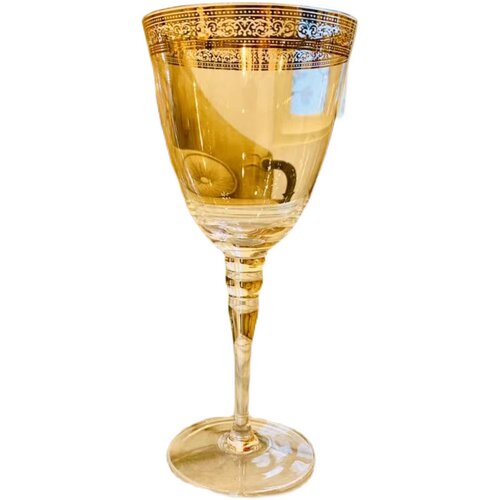 忠俊 欧式复古轻奢镂空金边纯手工红酒香槟高脚玻璃杯 - 图3