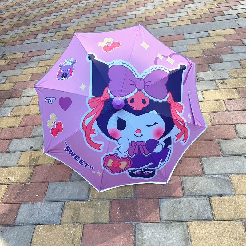 女孩儿童圆角雨伞粉嫩晴雨伞防水套男女小学生长柄卡通雨伞幼儿园 - 图0