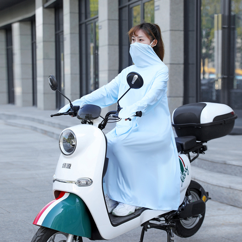 冰丝防晒衣女夏季2023新款防紫外线长款薄款开车电动摩托车防晒服