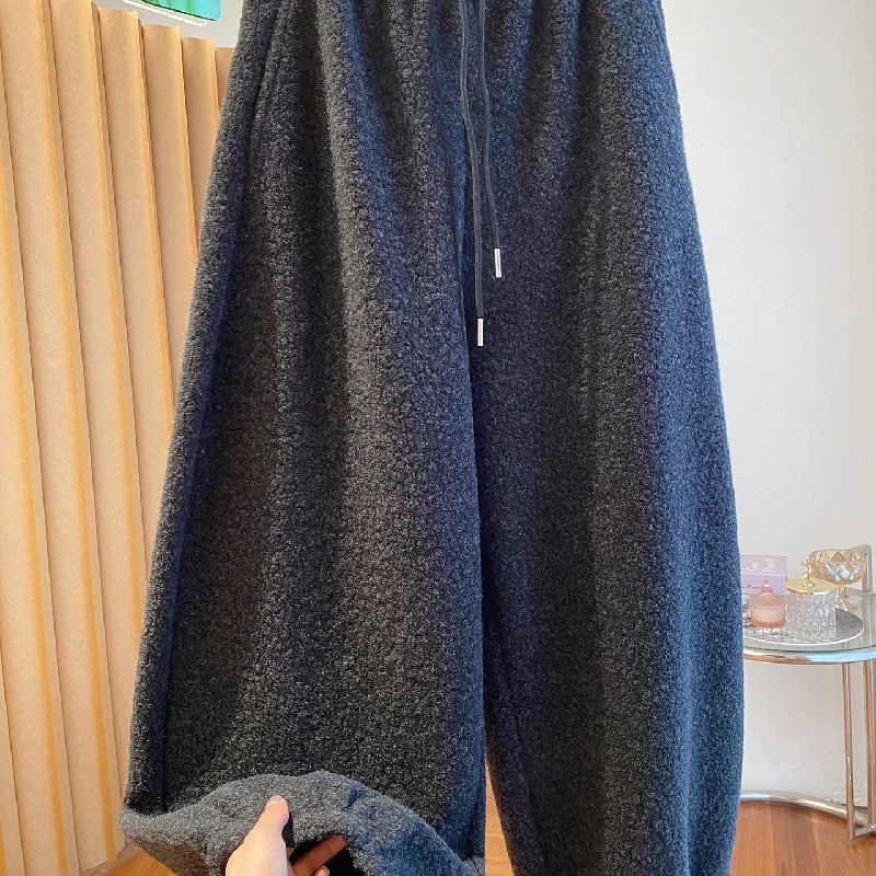 特大码300斤羊羔毛裤子女2025新款秋冬加绒加厚超火休闲束脚卫裤,淘宝优惠券,粉丝福利购,淘宝优惠卷