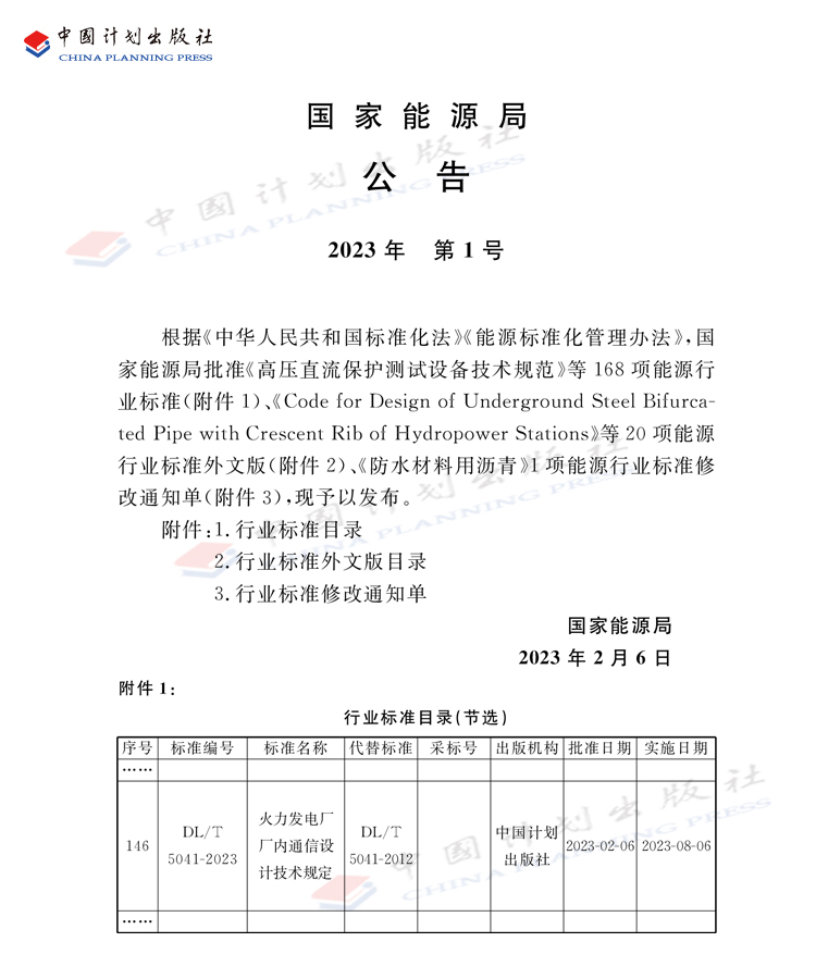 DL/T 5041-2023火力发电厂厂内通信设计技术规定 2023年8月6日实施注册电气工程师更新规范-图0