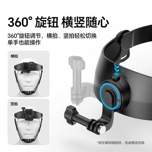 Ulanzi优篮子HERO头戴支架适用大疆Action6/5pro/4运动相机POV第一人称视角拍摄手机户外骑行gopro头带vlog - 图3