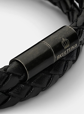 SKULTUNA男生真皮做旧质感手绳环