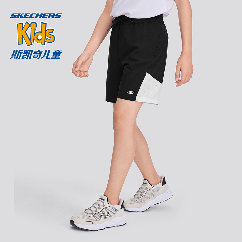 Skechers斯凯奇速干科技男女童运动短裤2024夏季新款儿童休闲裤子