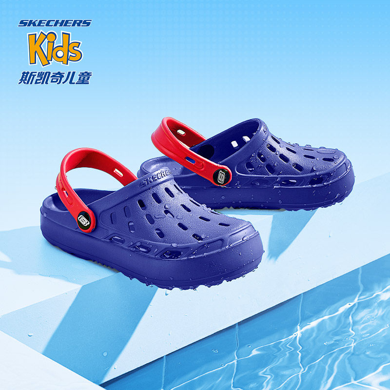 skechers斯凯奇男童一脚蹬包头童鞋 skechers童鞋凉鞋