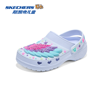 Skechers斯凯奇儿童洞洞鞋卡通可爱公主凉鞋女童夏季软底透气拖鞋