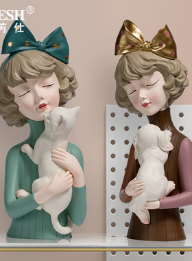 蝴蝶结女孩钥匙收纳轻奢风摆件