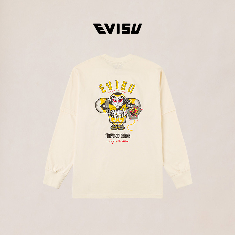 EVISU福神 2026春季新品男商标和家花印花T恤2ESHTM6TL1227RXCT,淘宝优惠券,粉丝福利购,淘宝优惠卷