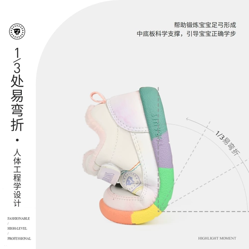 Зимняя детская флисовая белая обувь для раннего возраста, спортивная обувь для отдыха, мягкая подошва