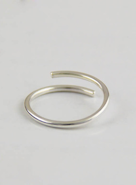 纯银韩版手工原创时尚风开口戒指