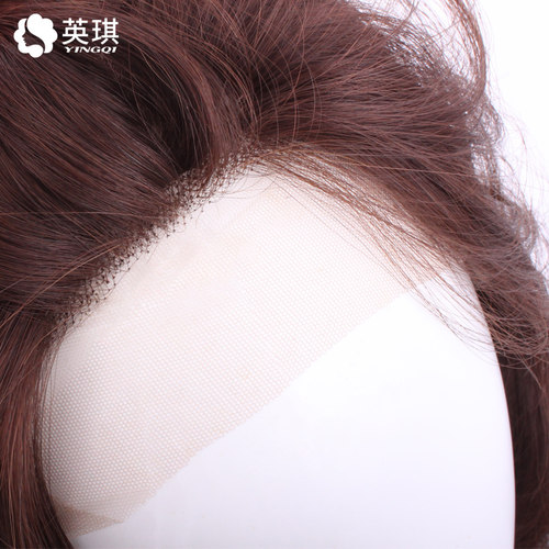 英琪假发女中长发偏分刘海蓬松锁骨发全真自然真发头套韩式发型女 - 图1