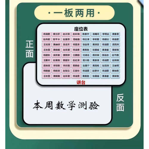 磁性班级座位表可移动定制学生姓名贴教室讲台排位座次表磁计划表 - 图0