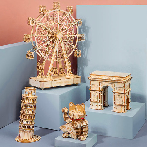 Robotime/若态木质立体拼图拼装diy小屋儿童成人桌面益智玩具 - 图3