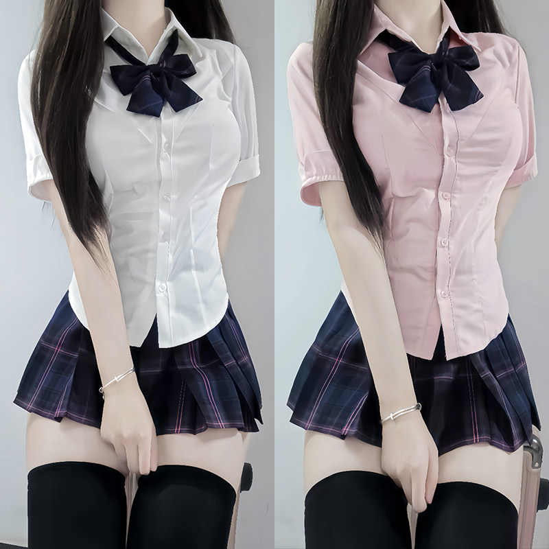 小野霖/绑带收腰衬衫纯欲风辣妹紧身上衣漫画显胸大雷瞳福掌柜JK,淘宝优惠券,粉丝福利购,淘宝优惠卷