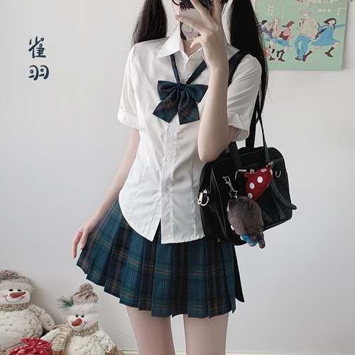 瞳福掌柜原创JK制服所有衬衫单拍合集 学院风学生网红拍照上衣 - 图1