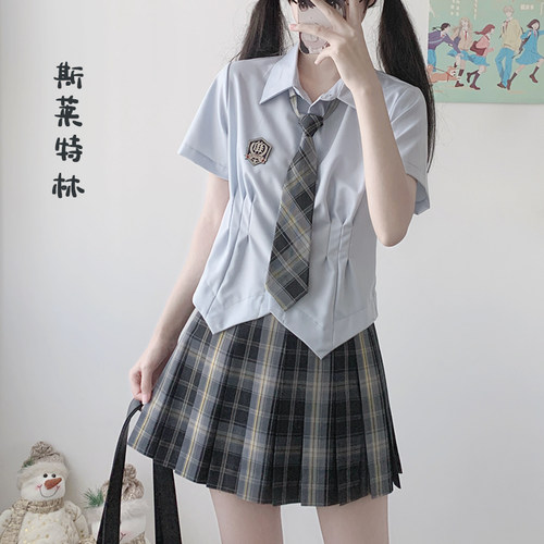 瞳福掌柜原创JK制服所有衬衫单拍合集 学院风学生网红拍照上衣 - 图2