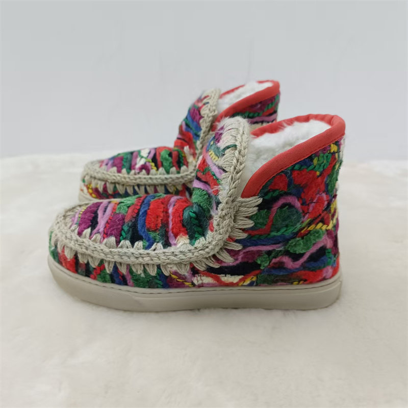 高版2025冬季新款mou民族风小香风羊皮毛一体平跟雪地靴女拼色潮,淘宝优惠券,粉丝福利购,淘宝优惠卷