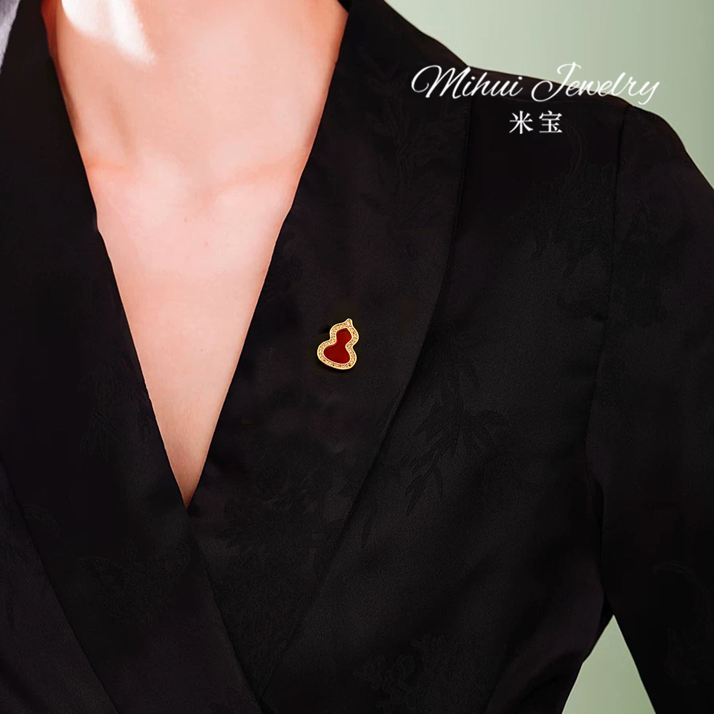 天然红玉髓葫芦小胸针西服领口高档红色喜庆配饰领口防走光小扣针,淘宝优惠券,粉丝福利购,淘宝优惠卷