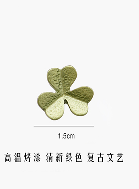 幸运草放走光绿色领衬衫固定扣