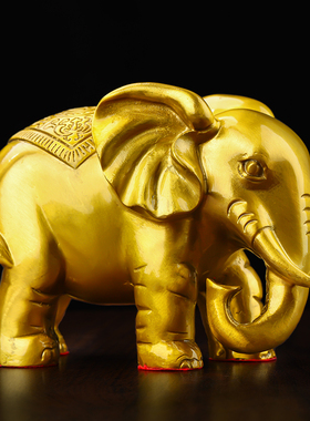 黄铜吉祥如意吸水大象荣华富贵铜象对象摆件财福家居工艺礼品客厅