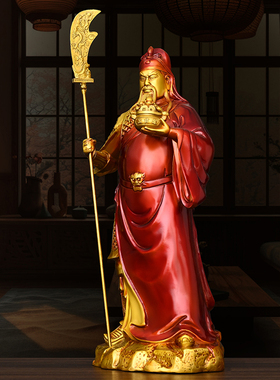 纯铜关公财神爷佛像供奉开业提刀