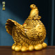 Pure brass hen ornaments golden chicken laying eggs hatching hens ingot rooster home living room entrance wine cabinet gifts