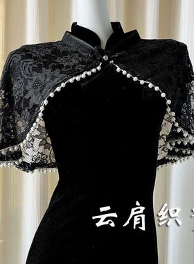 暗黑系哥特风洛丽搭lolita礼服外搭披肩吊带裙开衫蕾丝外套上衣夏